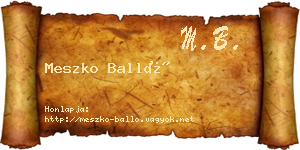 Meszko Balló névjegykártya